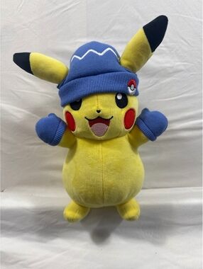 2024 Pokémon Pikachu Plush with Blue Hat and Mittens